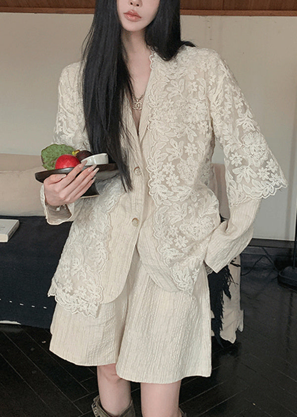 Cardigans And Collar Beige Pan Coat Peter New Shorts Linen Suit FashionChic