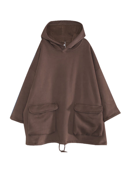 Plus Size Spring Casual Solid Color Flocking Sweatshirt Hoodie AV1001 Genistyle Shop