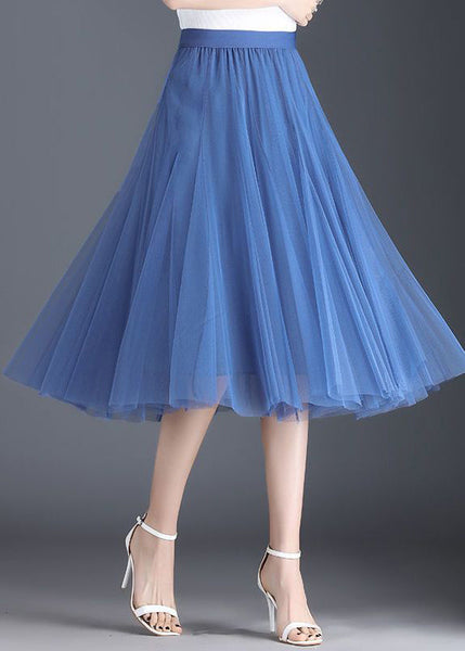 Fashion Brown High Waist Exra Large Hem Tulle Pleated Skirt Spring TT1034 shopify