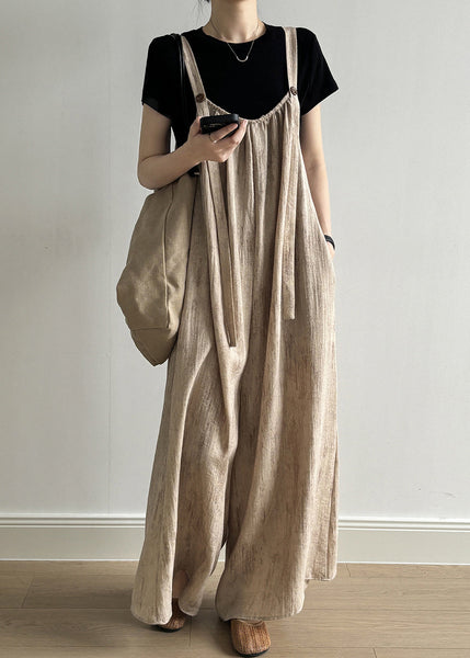 Sleeveless Button Jumpsuit Linen Women Pockets FashionChic