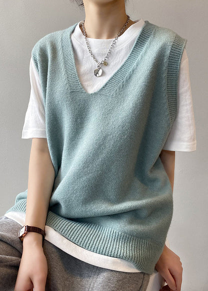 Simple Red V Neck Versatile Knit Vest Sleeveless WD023 HS-VTP241103