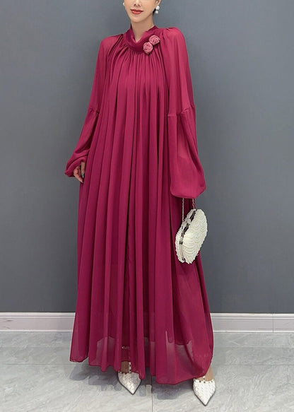 New Black Wrinkled Loose Chiffon Long Dress Fall AO1060 JDML-FDL240909