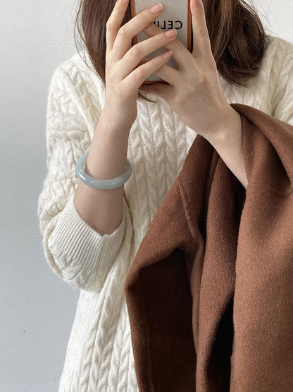 Casual Grey High-Neck Long Sleeve Twist Knit Dress AN1053 Genistyle Shop