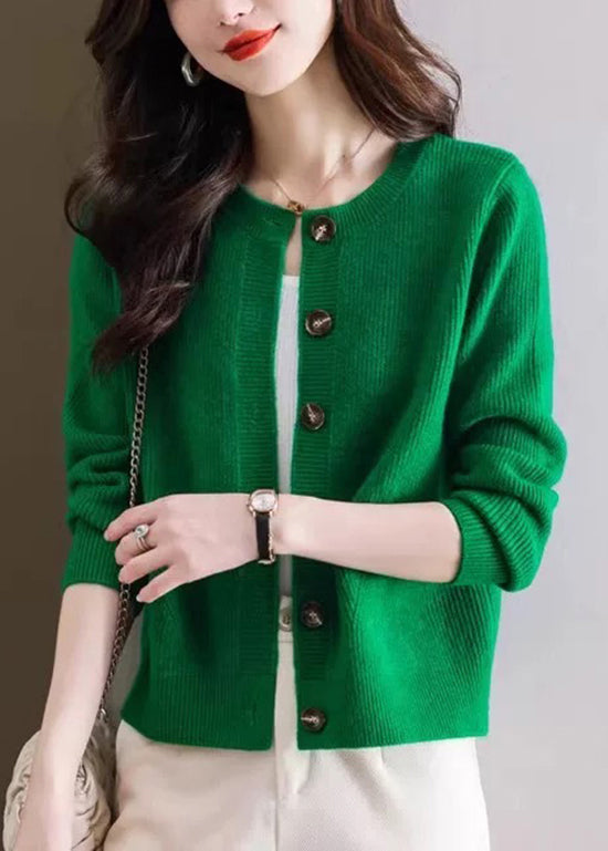 Stylish Pink O Neck Button Woolen Cardigans Fall QC038 shopify