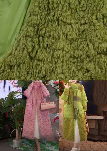 Cute Pink Pockets Teddy Patchwork Long Parka Winter WV007 ABC