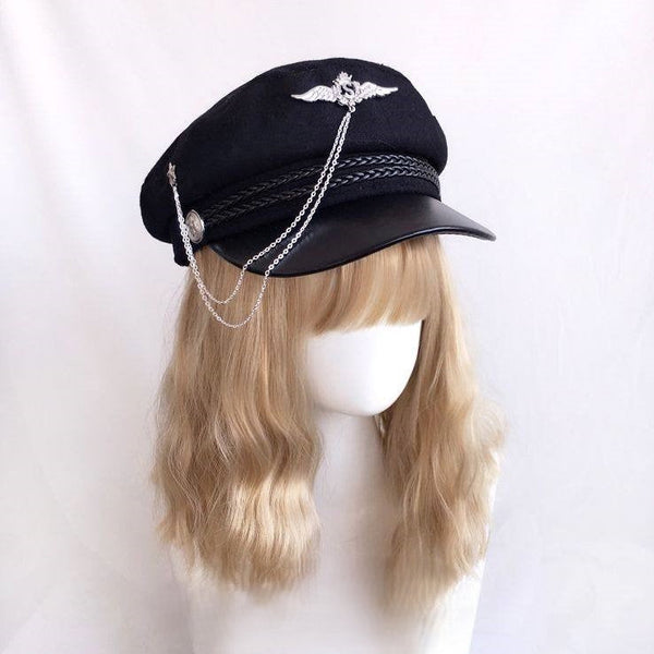 3 Black Options with Beret Decorated Chain FashionChic