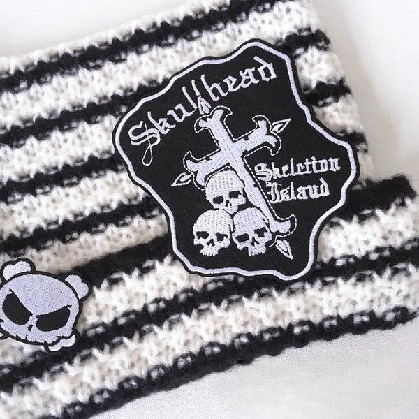 Y2K Ear Design Hat Knitted Black/White Cat FashionChic