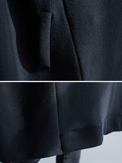 Casual Loose Black Heaps Collar Pockets A-line Long Sleeve Sweater AN1065 Genistyle Shop