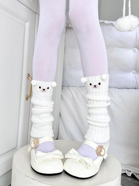 Cute Leg Warmers Knitted Colors 4 Bear Pattern FashionChic