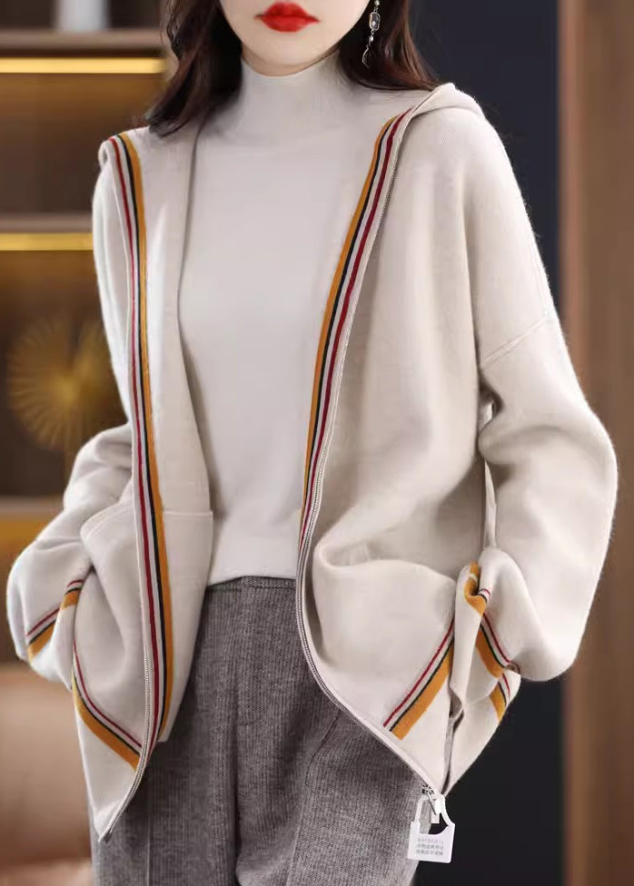 Women Camel Pockets Cashmere Hooded Cardigans Fall WV017 ABC