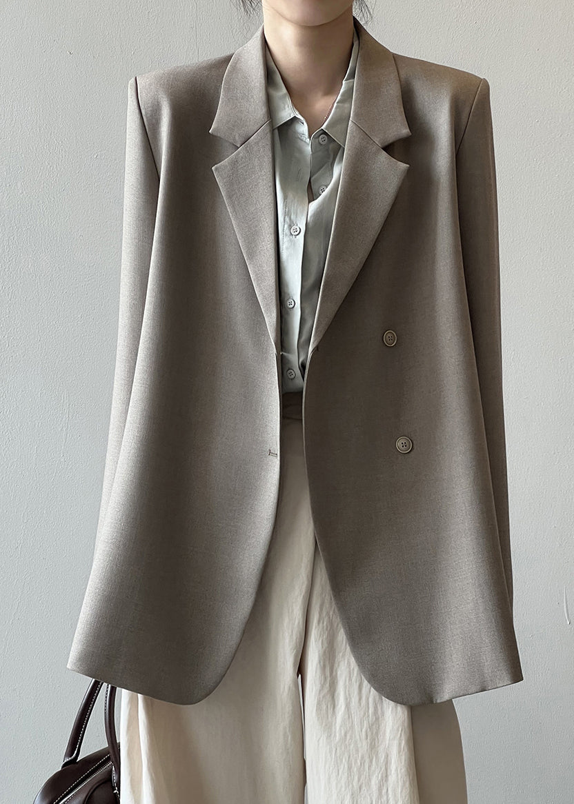 Italian Grey Coffee Notched Pockets Suit Coat Autumn WD012 HS-CTS241103