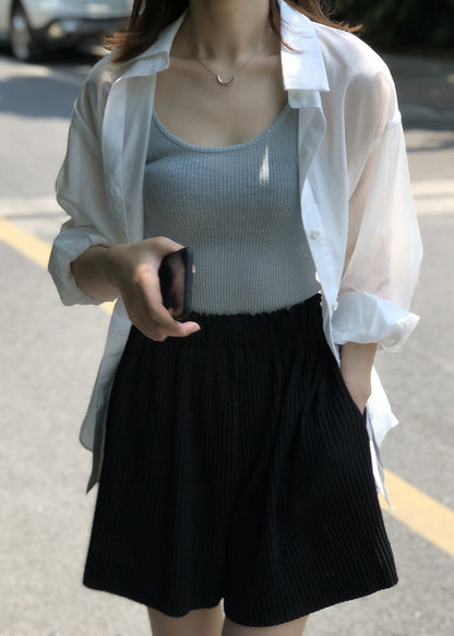 Original Design Blue Peter Pan Collar Lace Up Cotton Shirts Fall QC019 shopify