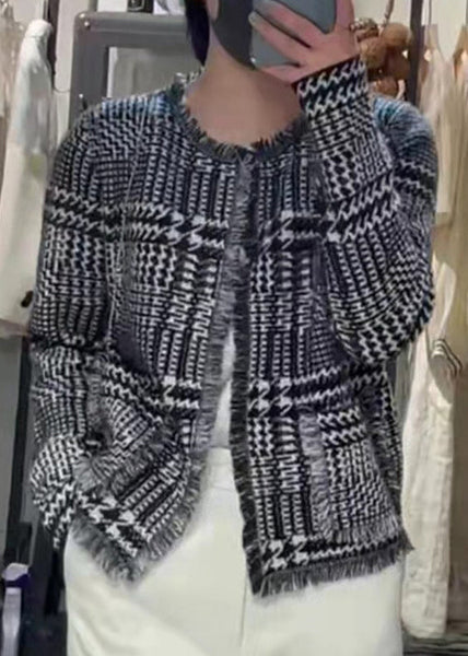 French Light Camel O-Neck Tassel Woolen Cardigan Fall RY010 ABC