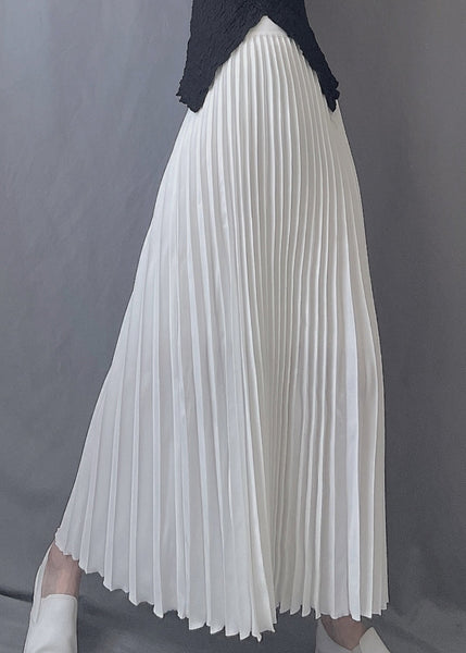 Elastic A Line Chocolate Waist Skirts Wrinkled Art Spring FashionChic