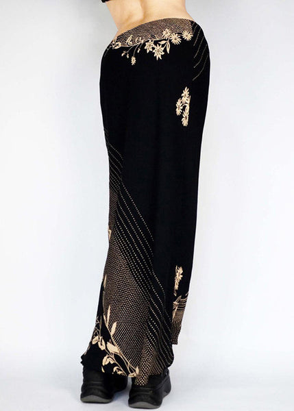 Art Low Waist Skirts Print Spring Holiday Black FashionChic