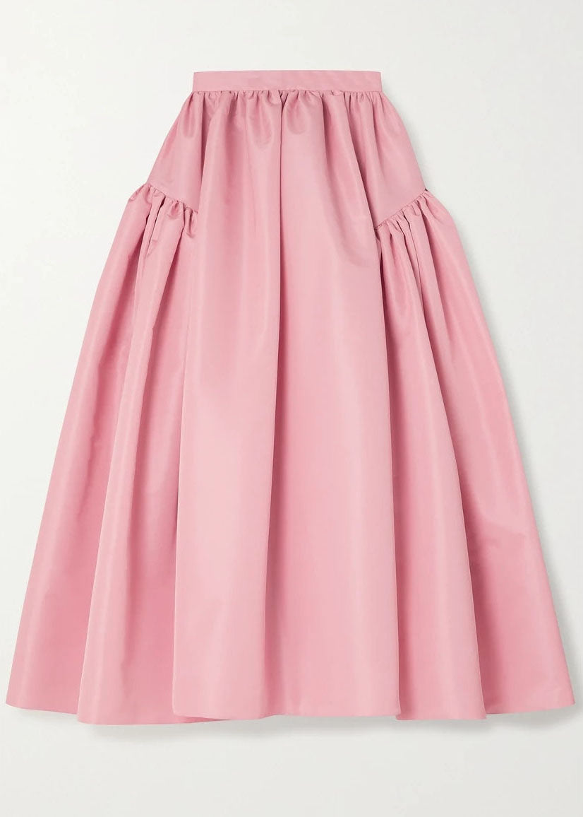 Plus Size Vintage Pink pleated Skirt Spring AJ1013 shopify