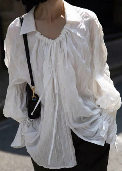 Simple Black Peter Pan Collar Cinched Button UPF 50+ Shirt Long Sleeve EE018 shopify