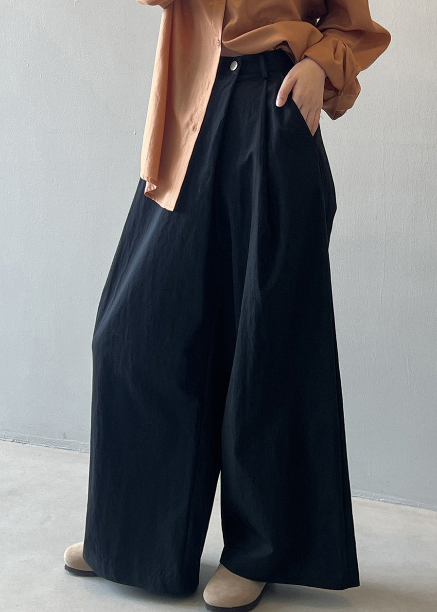 Organic Grey Pockets High Waist Cotton Wide Leg Pants Fall WD019 HS-LPTS241103