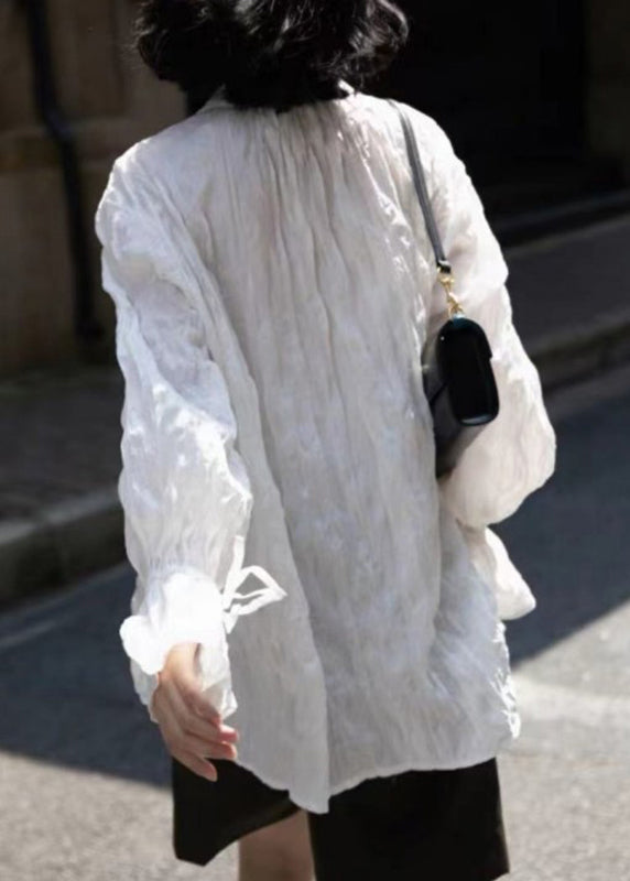 Simple Black Peter Pan Collar Cinched Button UPF 50+ Shirt Long Sleeve EE018 shopify