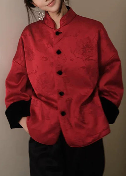 Chinese Style Wear On Both Sides Fine Cotton Filled Silk Velvet Coat Winter RV024 ABC