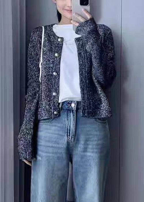 Women Grey O Neck Button Cozy Wool Knit Cardigans Fall QX023 shopify