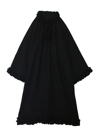 Design Black Ruffled Dress Original Cotton Patchwork Spring FashionChic