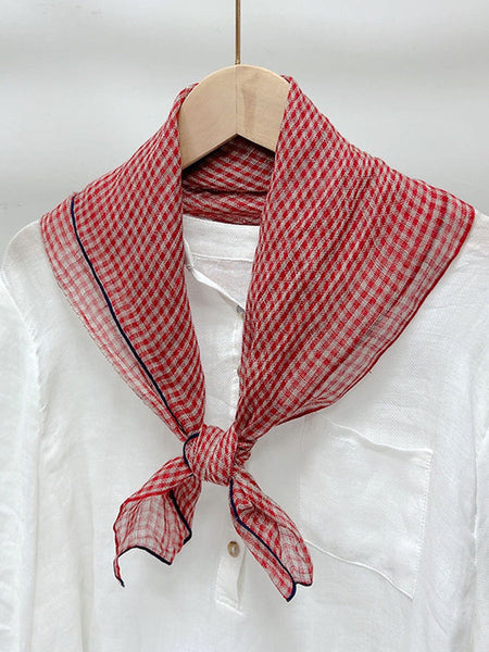 Vintage Stripe Women Casual Plaid Square Scarf FashionChic