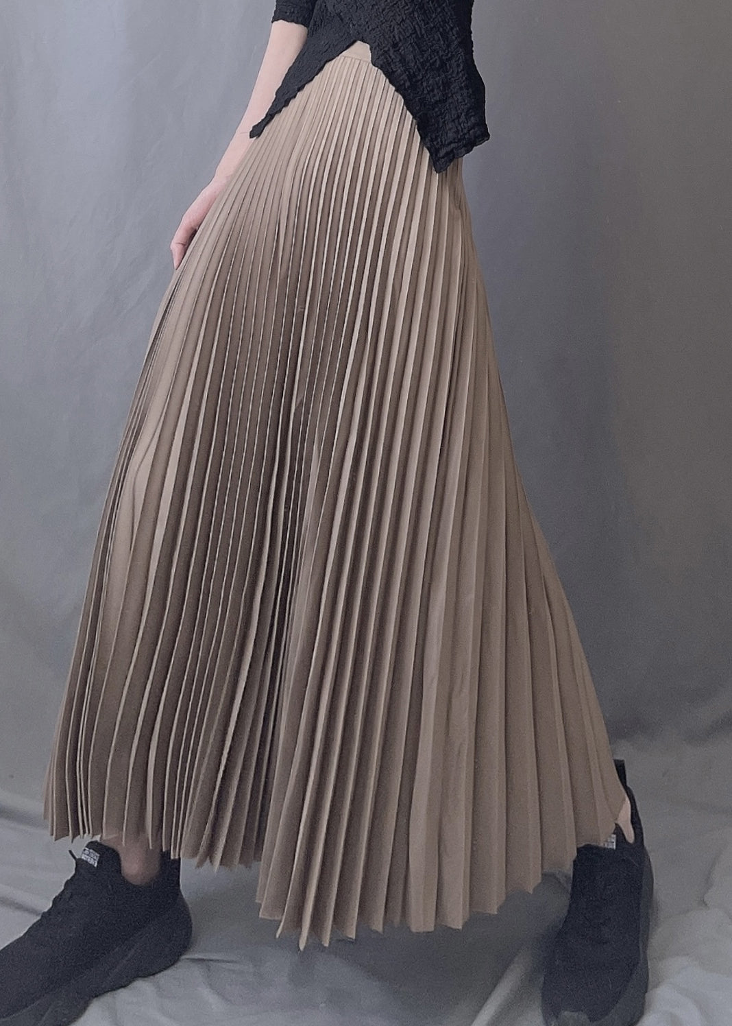 Elastic A Line Chocolate Waist Skirts Wrinkled Art Spring FashionChic