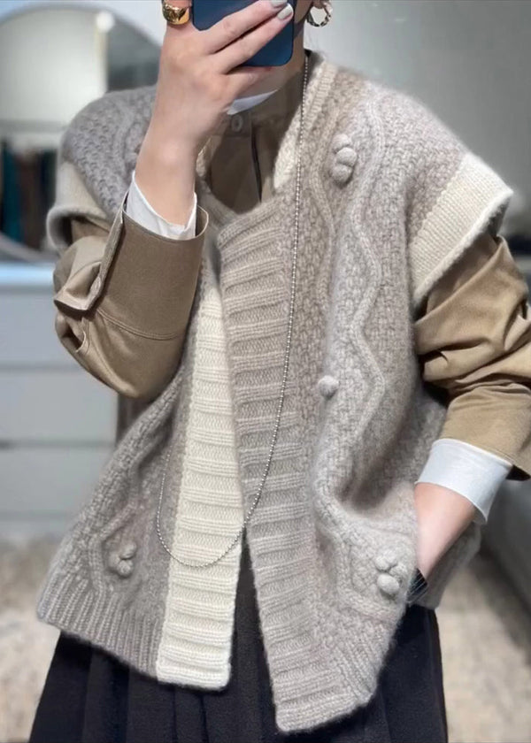 2024 New Apricot Grey Versatile Wool Vest Autumn QC003 shopify