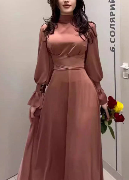 2025 Dress Elegant Silk Cinching Waist Autumn Long FashionChic