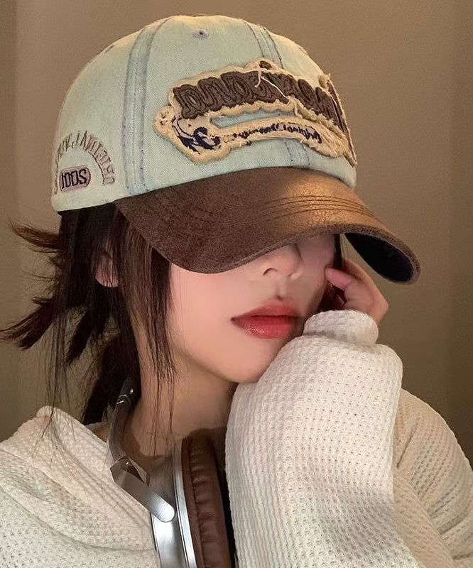 Embroideried Cap Denim American Hat Blue Baseball Style FashionChic