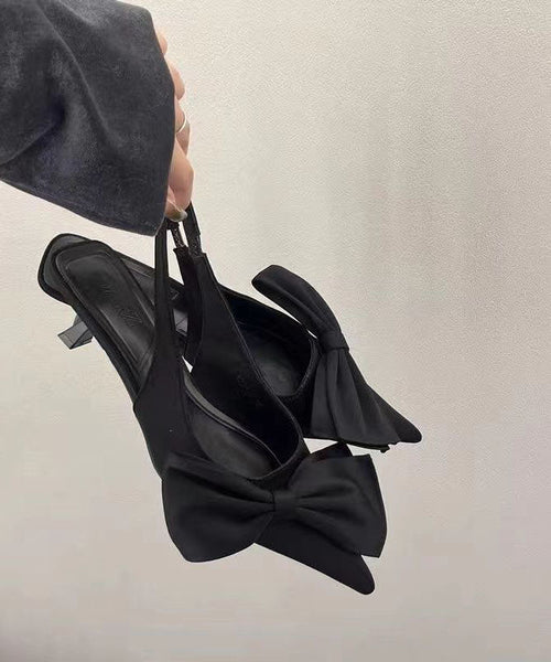 American Style Leopard Bow Pointed Toe Sandals DD1061 Shoe-LX240605