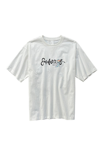 Men T Graphic Shirts Embroideried Style White American Cotton FashionChic