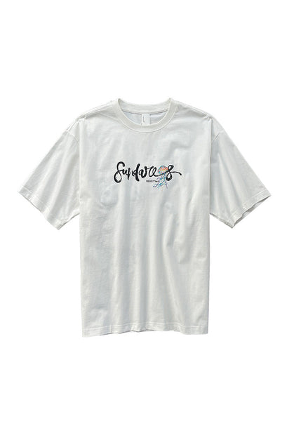 Men T Graphic Shirts Embroideried Style White American Cotton FashionChic