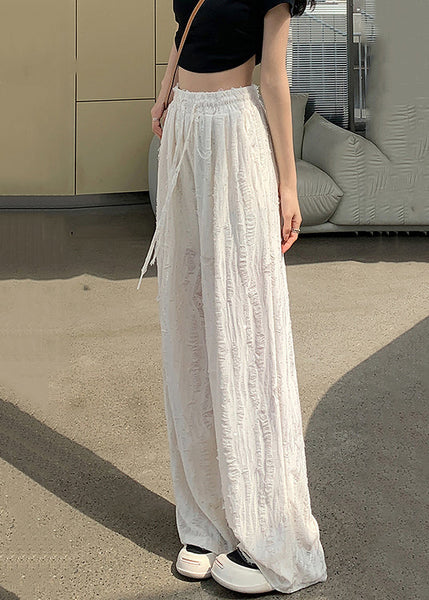 Apricot Hole Pockets Summer Pants Elastic Waist AB1046 Genistyle Shop