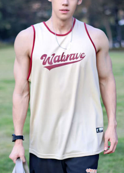 Cotton Apricot Letter Loose O Tank Neck Summer FashionChic