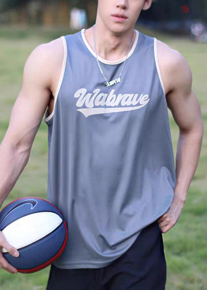 Cotton Apricot Letter Loose O Tank Neck Summer FashionChic