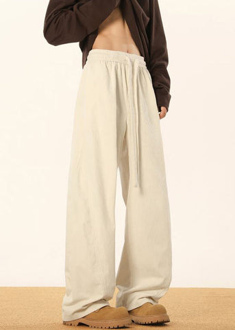 Apricot Pockets Corduroy Mens Pants Elastic Waist Spring RM053 ABC