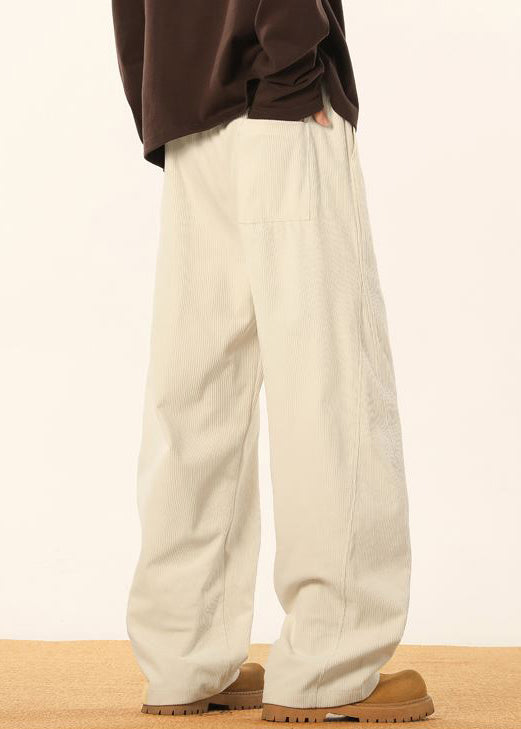 Apricot Pockets Corduroy Mens Pants Elastic Waist Spring RM053 ABC