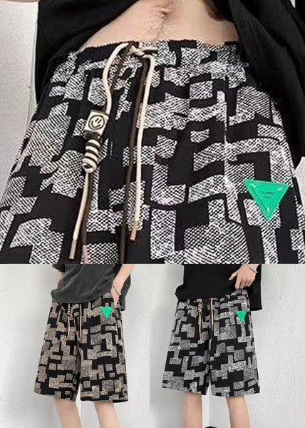 Shorts Apricot Summer French Cotton Pockets Waist Men Elastic FashionChic