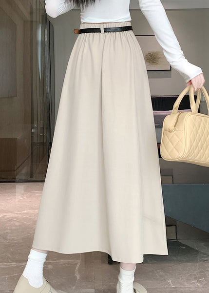 Apricot Simple Style High Waist Wrinkled Skirts Spring QQ1001 Ada Fashion