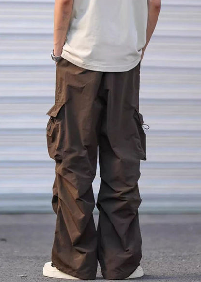 Army Casual Cotton Pants Pockets Drawstring Men Summer Green FashionChic