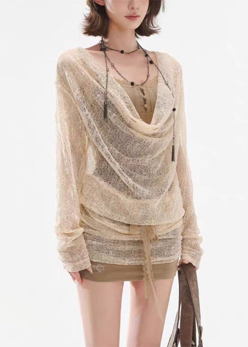 Art Apricot Dresses Up Pieces Two False Lace Mini FashionChic