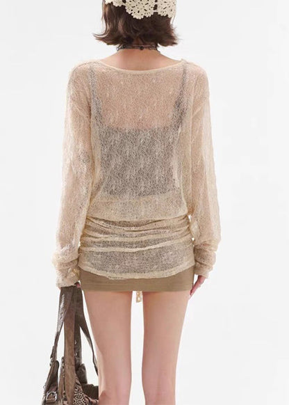 Art Apricot Dresses Up Pieces Two False Lace Mini FashionChic