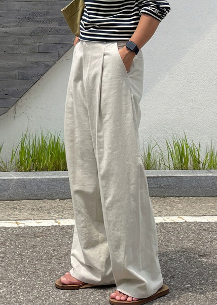 Pants Mens Linen Art Summer Solid Pockets Apricot FashionChic