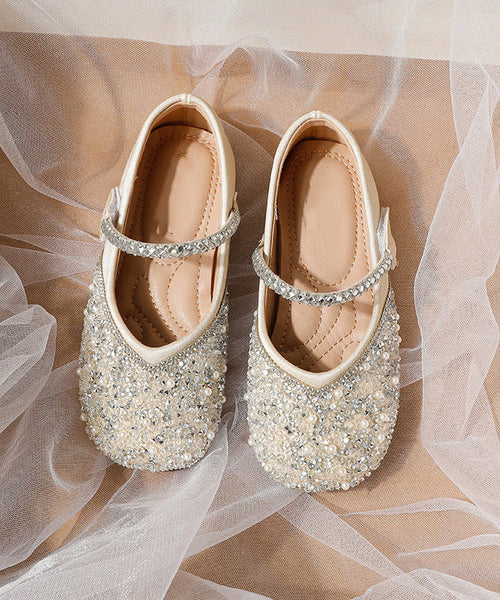 Apricot Strap Flat Girls Soft Art Shoes Buckle Sequins FashionChic