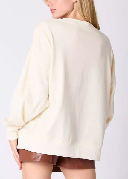 Art Beige O Neck Cartoon Cotton Streetwear Long Sleeve AE1036 OM-HW240901