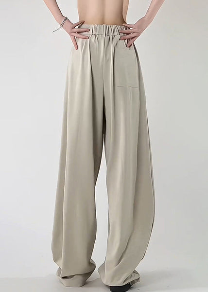 Beige Men Original Pockets Ice Pants Design Art Silk Summer FashionChic