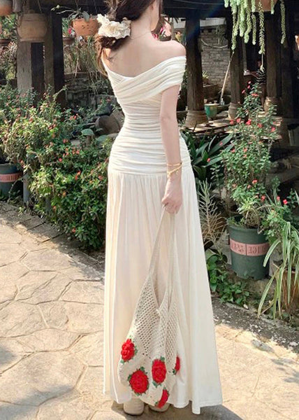 Skirts And Wrinkled Tops Summer Cotton Set Art Beige Two Pieces FashionChic