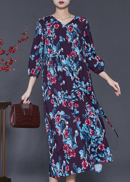 Art Black Oversized Print Silk Robe Dresses Bracelet Sleeve SD1006 Ada Fashion